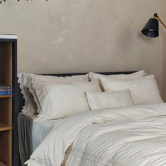 Natural Cotton & Linen Embroidery Duvet Cover | Yedwo Home