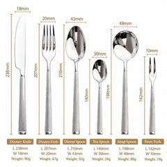 Nordic Roman Column 304 Stainless Steel Flatware Set | Yedwo