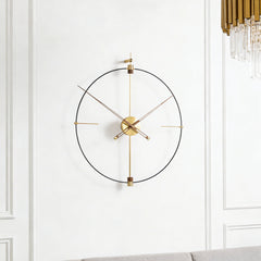 North American Walnut Hands & Polished Brass Wall Clock | Yedwo