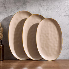 Ocean Wave Stoneware Serving Platters, Set of 3 | Yedwo