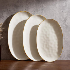 Ocean Wave Stoneware Serving Platters, Set of 3 | Yedwo