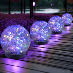 Outdoor Waterproof Cracked Glass Solar Globe Lights | Yedwo Design