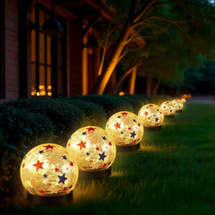 Outdoor Waterproof Cracked Glass Solar Globe Lights | Yedwo Design