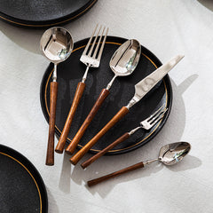Paris Vintage Huali Wood Cutlery Set | Yedwo