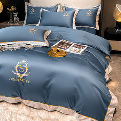 Praha Modern Nordic Long-Staple Cotton Embroidered Bedding Set | Yedwo