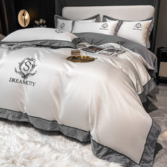 Praha Modern Nordic Long-Staple Cotton Embroidered Bedding Set | Yedwo