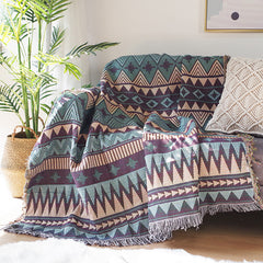 Premium Navajo Inspired Geometric Woven Sofa Throw Blanket | Yedwo Home