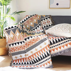 Premium Navajo Inspired Geometric Woven Sofa Throw Blanket | Yedwo Home