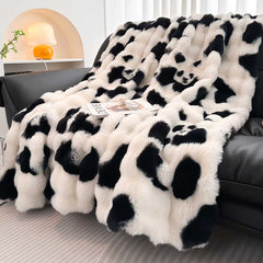 Premium Panda Faux Fur Rabbit Plush Sofa Blanket | Yedwo