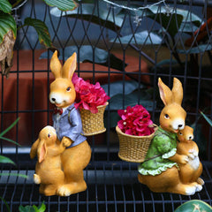 Resin Garden Bunny Rabbit Family Figurine Set | Yedwo Design