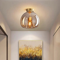 Retro Copper Glass Ceiling Light | Yedwo