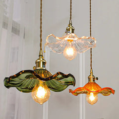 Retro Flower Glass Pendant Light | Yedwo Design