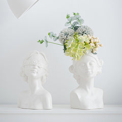 "Rose & Ruby" Lady Ceramic Vase Set of 2 | Yedwo Design