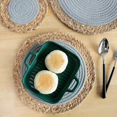 Round Woven Placemats Set of 4 | Yedwo