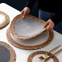 Round Woven Placemats Set of 4 | Yedwo