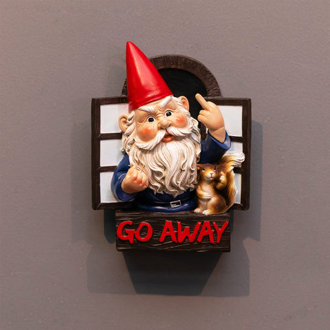 Go Away Rude Middle Finger Gnomes Statue | Yedwo Design