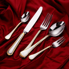 Selena Silver Gold Luxury Cutlery Set | Yedwo Design