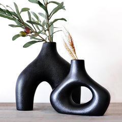 Ceramic Hollow Donut Vase Set Decor | Yedwo Design