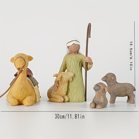 Shepherd Stable And Christmas Jesus Statue Set | Yedwo