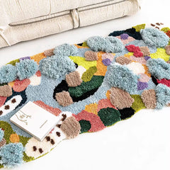 Soft Irregular Artistic Moss Area Rug | Yedwo Design