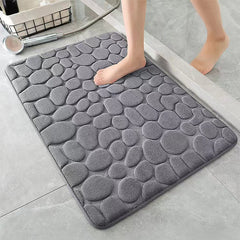 Soft Memory Foam Bath Rug with Cobblestone Embossment | Yedwo Design