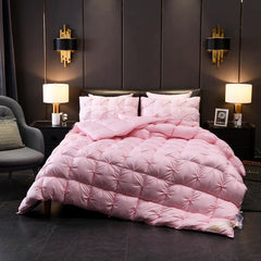 Tanya White Pinch Quilted Goose Down Comforter | Yedwo