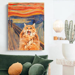 The Scream Cat Print Wall Art | Yedwo