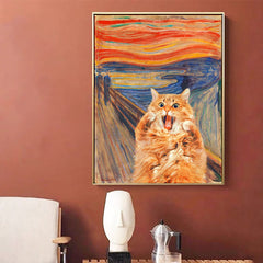 The Scream Cat Print Wall Art | Yedwo