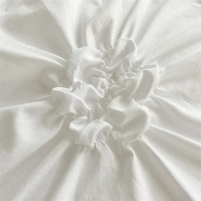 3D Twist Flowers Solid Color Duvet Cover Set | Yedwo