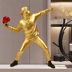 Throwing Flower Boy Art Decorative Figurine | Yedwo Design