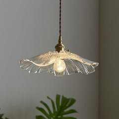 Vintage Brass Sunflower Glass Pendant Light | Yedwo Design