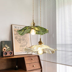 Vintage Brass Sunflower Glass Pendant Light | Yedwo Design