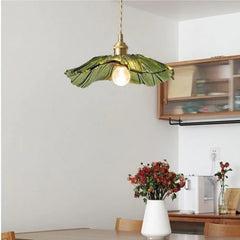 Vintage Brass Sunflower Glass Pendant Light | Yedwo Design