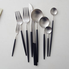 Timeless Black & Silver Flatware Set | Yedwo Design