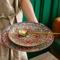 Vintage Bohemian Underglaze Ceramic Bowl | Yedwo