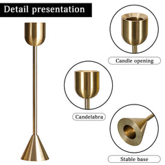 Vintage Brass Gold Candlestick Holder(Set of 3) | Yedwo