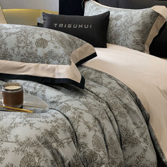 Vintage Luxurious Floral Print Long-Staple Cotton Bedding Set | Yedwo
