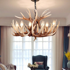 Vintage Rustic Farmhouse Antler Chandelier Light | Yedwo