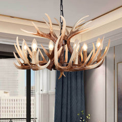 Vintage Rustic Farmhouse Antler Chandelier Light | Yedwo