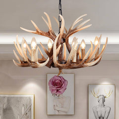 Vintage Rustic Farmhouse Antler Chandelier Light | Yedwo