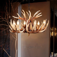 Vintage Rustic Farmhouse Antler Chandelier Light | Yedwo