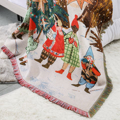 Vintage Christmas Knit Blanket - Cozy Holiday Decor | Yedwo Home