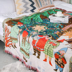 Vintage Christmas Knit Blanket - Cozy Holiday Decor | Yedwo Home