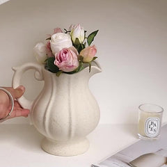 Vintage Elegant Textured Stoneware Vase | Yedwo Design