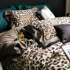 Vintage Leopard Egyptian Cotton 4-Piece Bedding Set | Yedwo