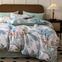 Vintage Tropical Leaves Pattern Cotton Luxury Bedding Set | Yedwo Home