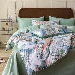 Vintage Tropical Leaves Pattern Cotton Luxury Bedding Set | Yedwo Home