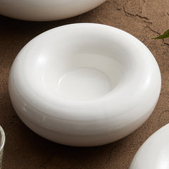 White Brushed Double-Layer Insulated Deep Plate | Yedwo Design