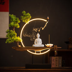 White Buddha Statue Incense Burner Lamp | Yedwo Design