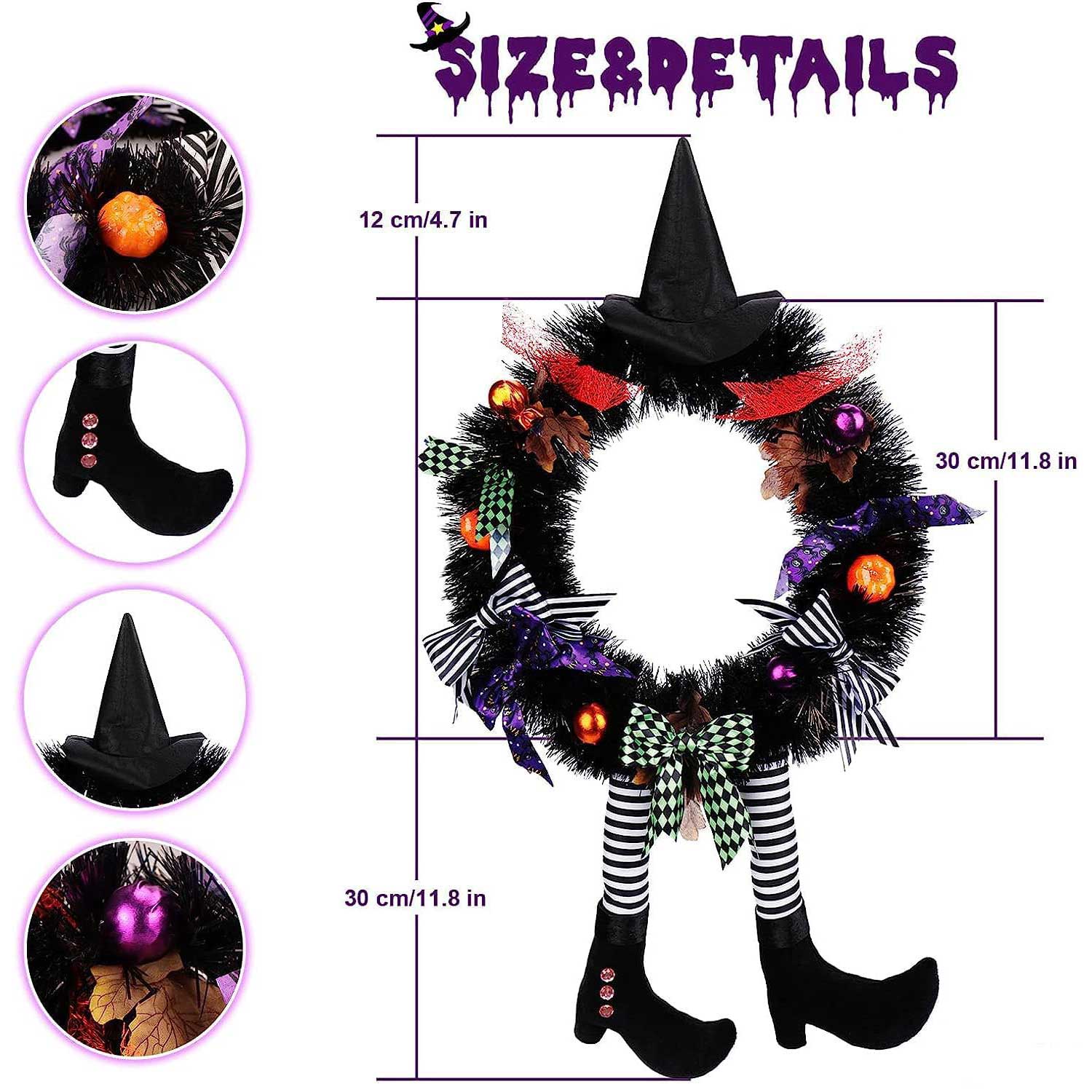 Witch Halloween Wreath Decorations | Yedwo Design